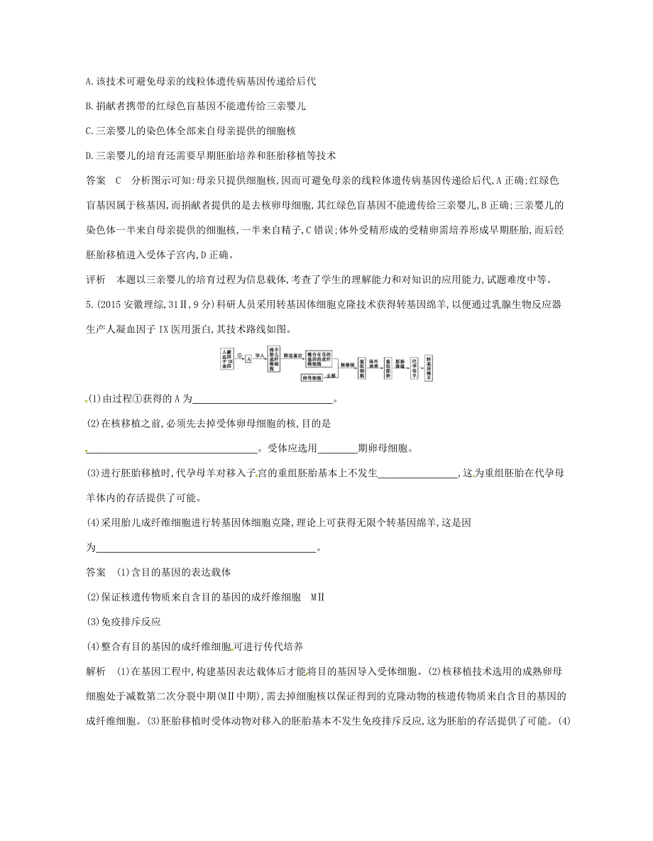 高考生物总复习 专题30 克隆技术试题-人教版高三全册生物试题_第2页
