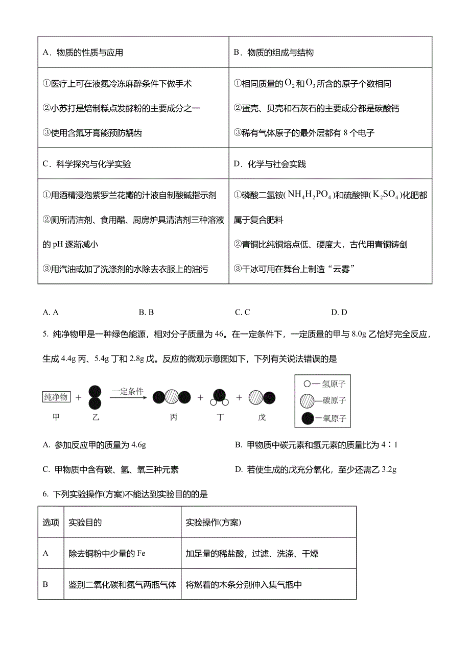 2023年湖北省随州市中考化学真题试卷(解析版)_第2页