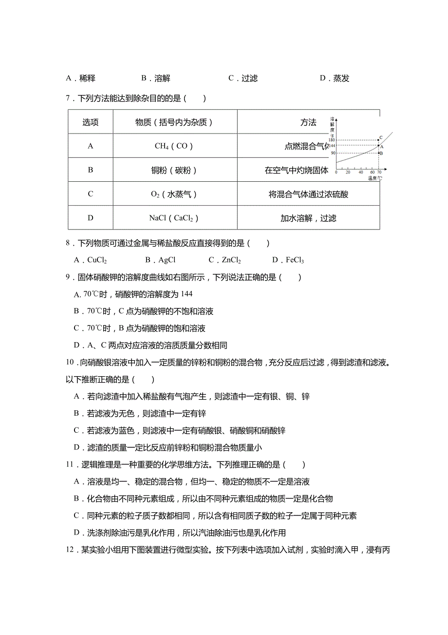 河南省周口市沈丘县2020-2021学年九年级上学期期末考试化学试题_第2页