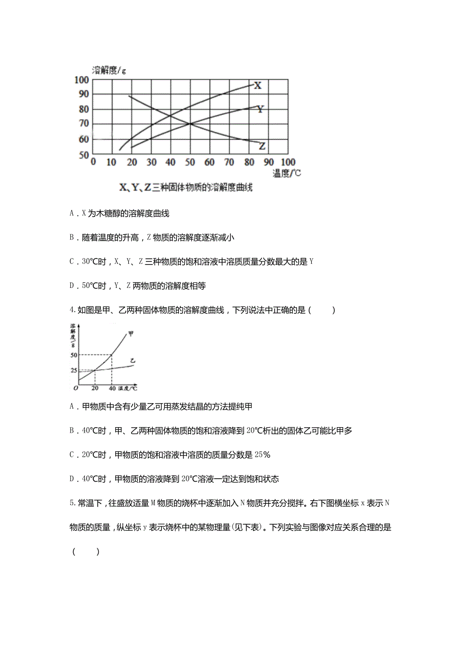 2020九年级化学考点复习演练专题五溶液试题_第4页