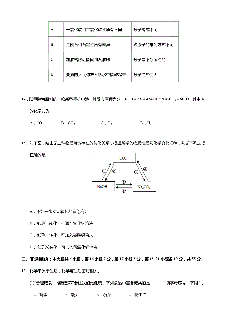 2023年广东省惠州市惠东县二模化学试卷_第4页