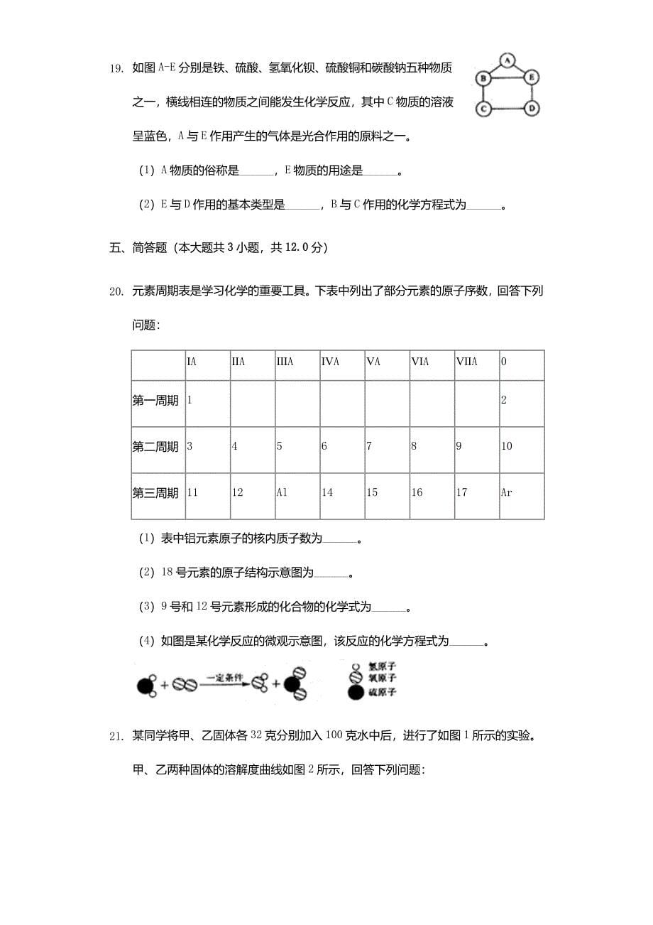 2019年四川省自贡市中考化学真题试题(含解析)_第5页