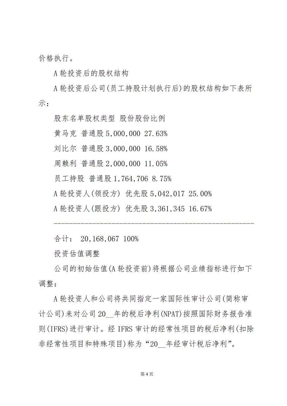 投资合同范本（31篇）_第4页