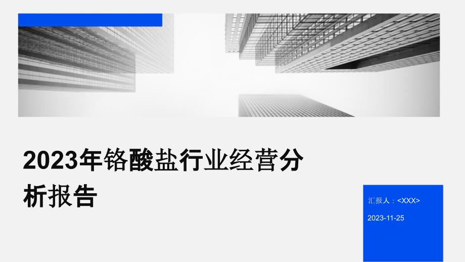 2023年铬酸盐行业经营分析报告_第1页