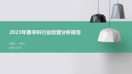 2023年香辛料行业经营分析报告