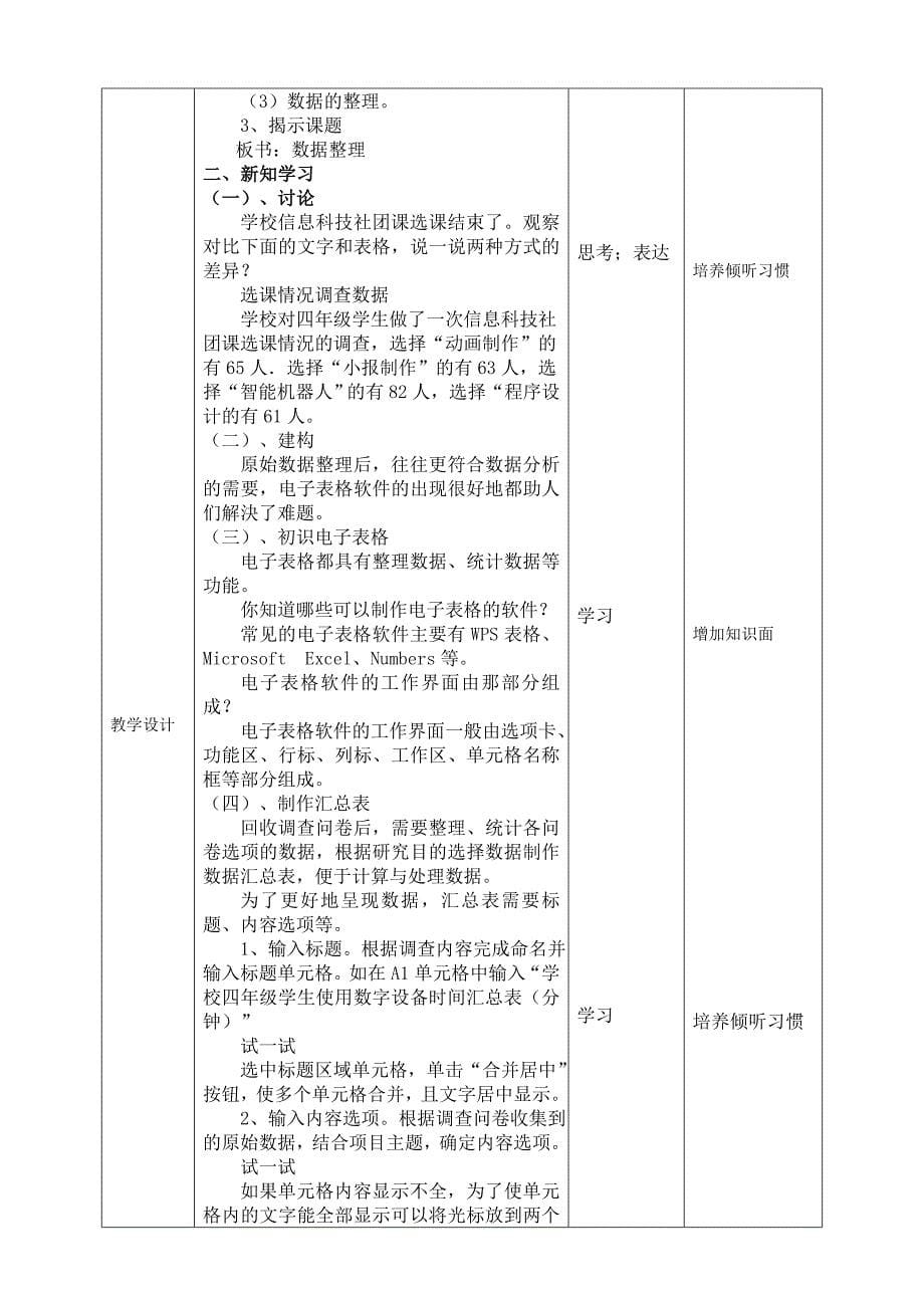 浙教版四年级上册信息科技第二单元数据证明观点教学设计_第5页