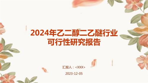 2024年乙二醇二乙醚行业可行性研究报告