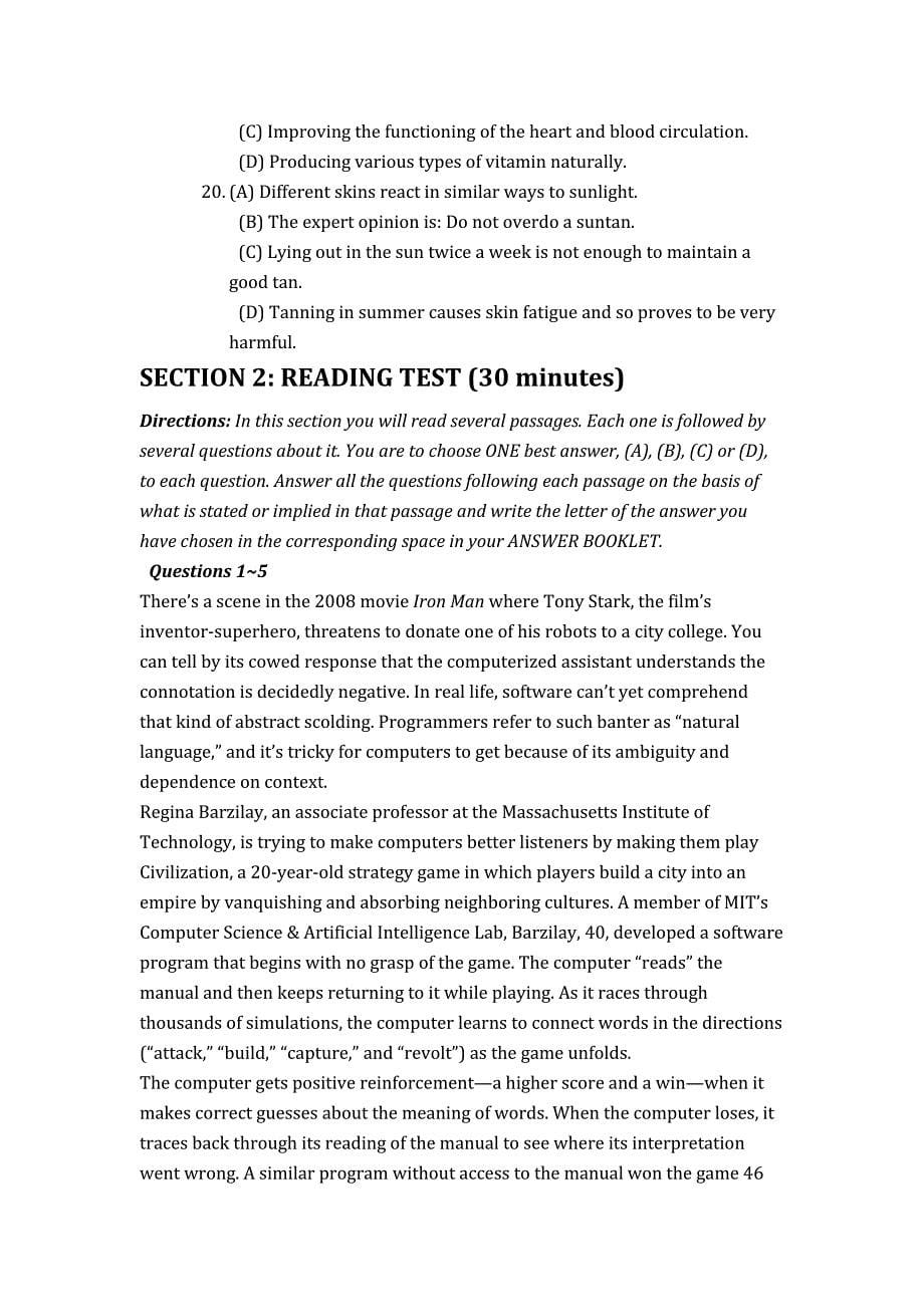 上海英语高级口译证书实考试卷（2012.03）_第5页