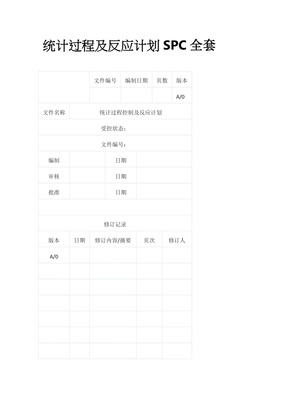 统计过程及反应计划SPC全套_第1页