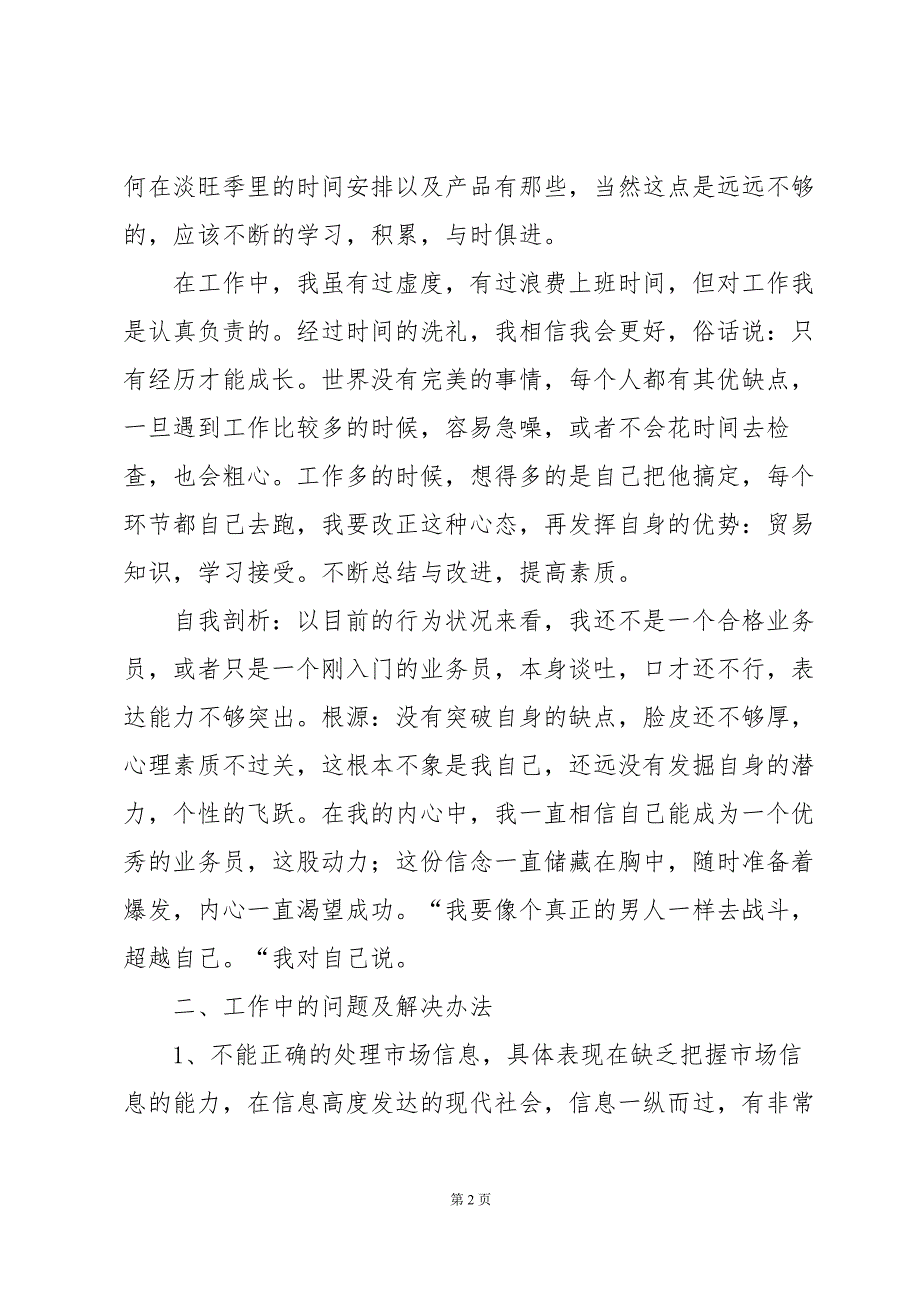 2024年业务员个人年终总结范文（34篇）_第2页