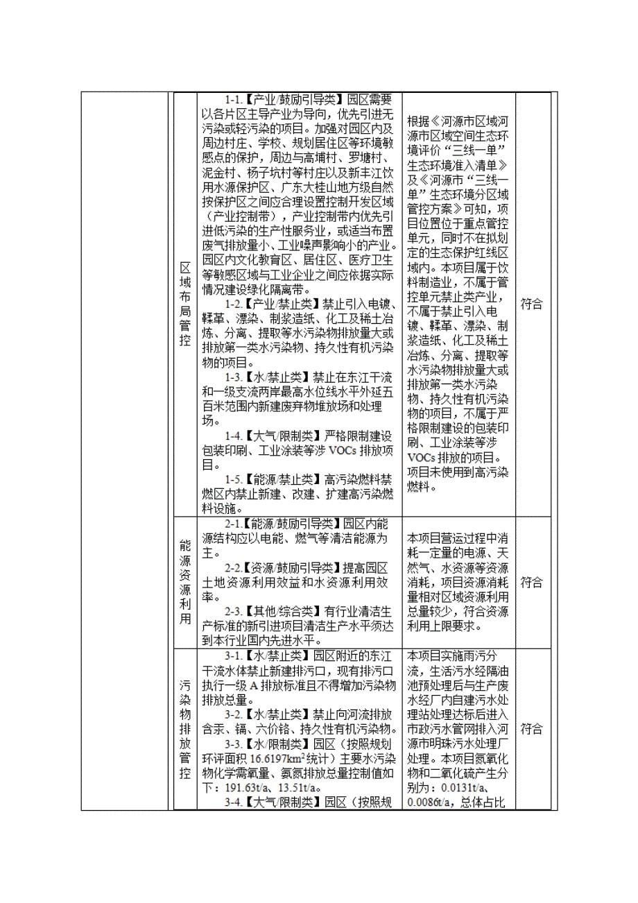 广东紫泉饮料河源万绿湖生产基地项目影响报告表_第5页