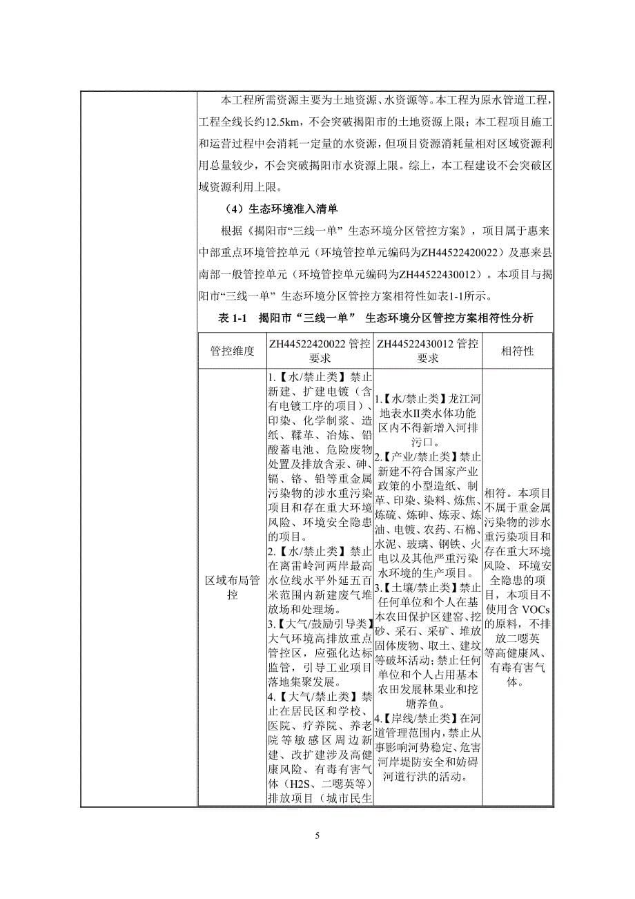 -惠来县中心城区水厂原水管道工程环境影响报告表_第5页