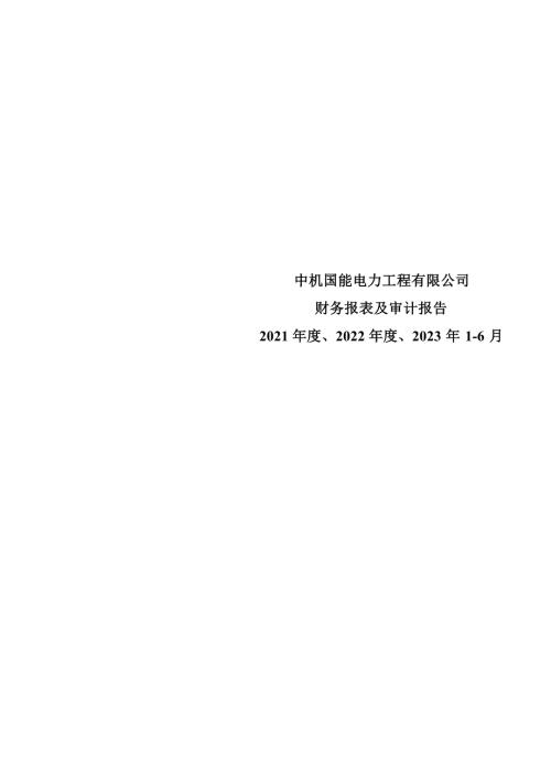_ST天沃:中机国能电力工程有限公司财务报表及审计报告