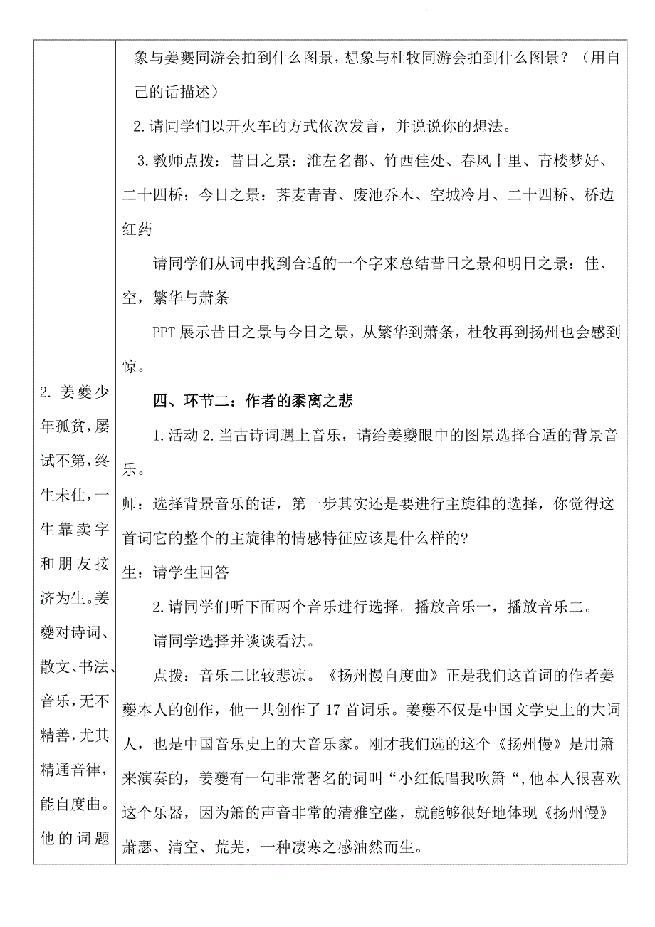 【高中语文】《扬州慢》教学设计+统编版+选择性必修下册_第3页