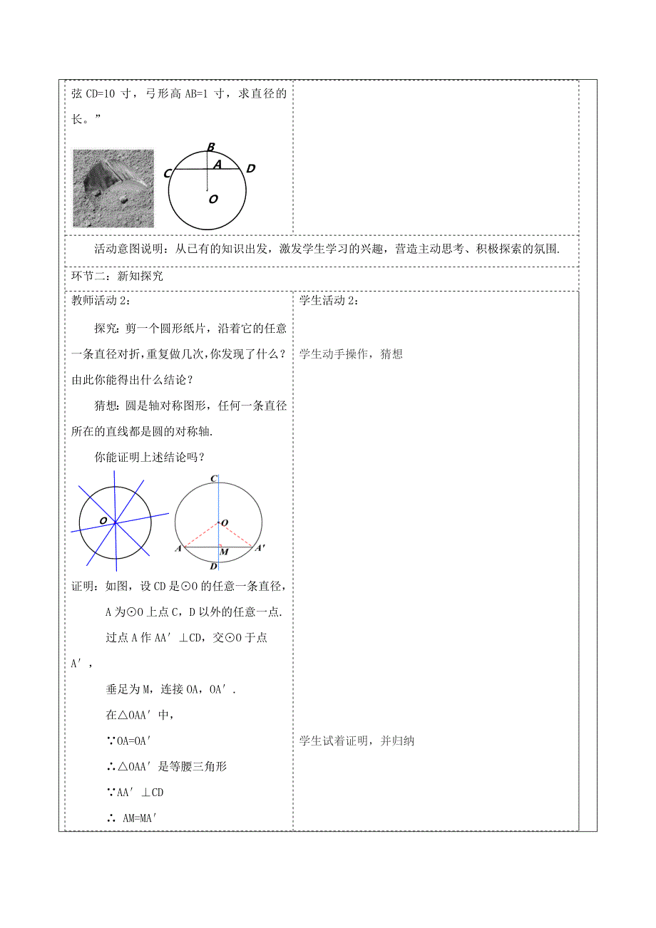 《24-1-2垂直于弦的直径》大单元教学设计 人教版九年级数学上册_第2页