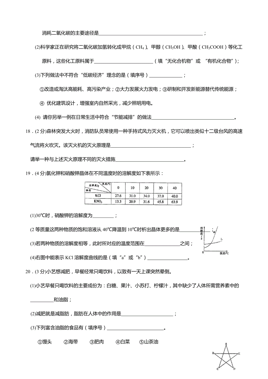 2009年江西省中等学校招生考试化学试卷(含答案)_第4页