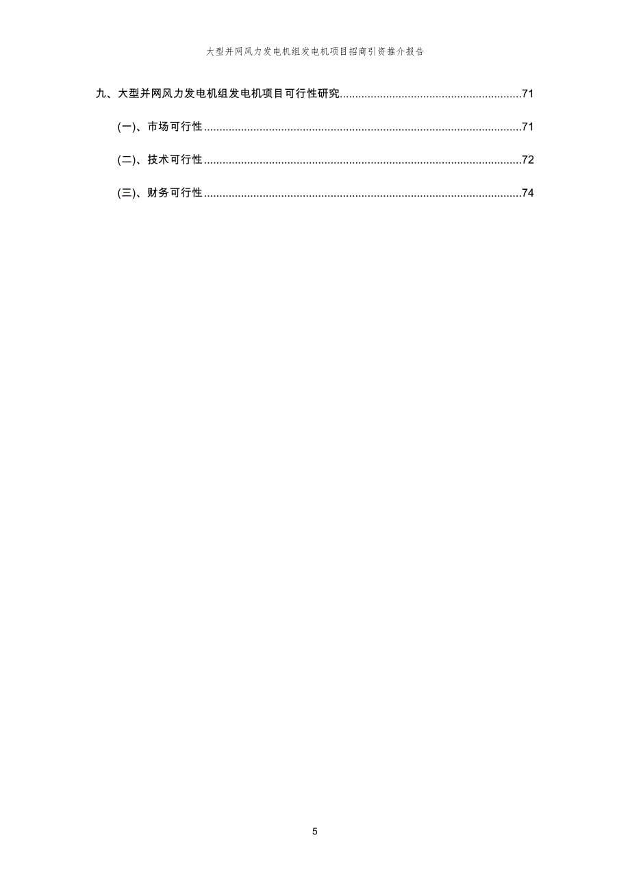 大型并网风力发电机组发电机项目招商引资推介报告_第5页