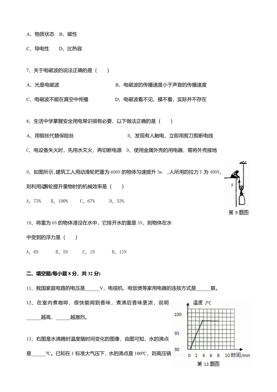 2009年海南省初中毕业升学考试物理试题及答案_第2页