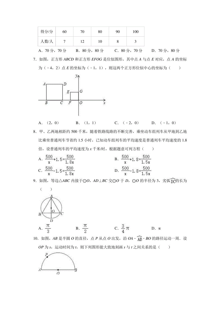 2021年辽宁省盘锦市大洼区中考数学二模试卷（解析版）_第2页