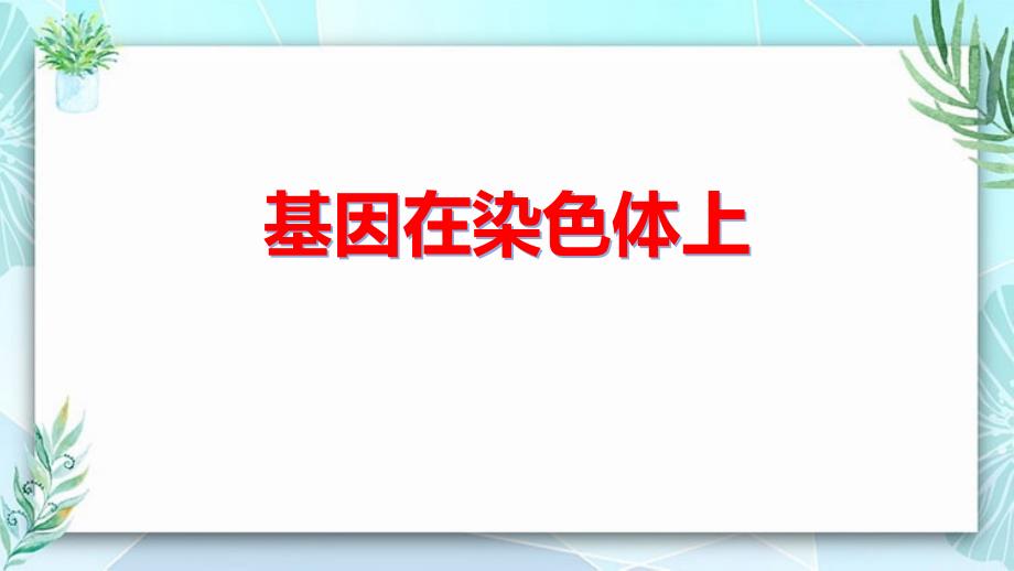 【公开课】基因在染色体上高一下学期生物人教版必修2_第1页