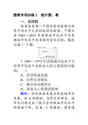 高考地理二轮复习 图表专项训练2 统计图、表