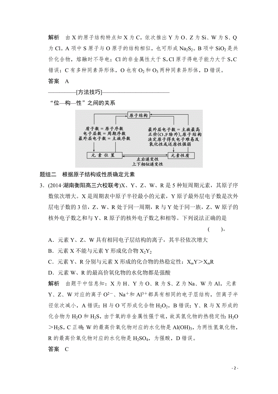 高考化学二轮：第5讲 考点3 元素“位—构—性”的关系及应用_第2页