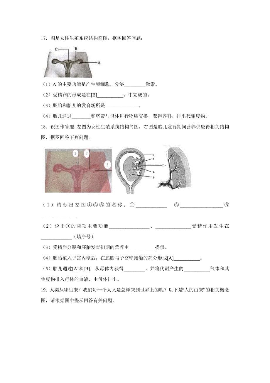 中考生物一轮复习专项训练10：人的由来（解析版）_第5页