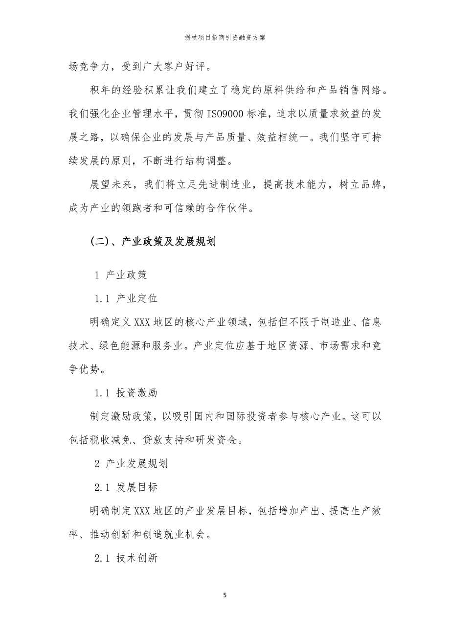 拐杖项目招商引资融资方案_第5页