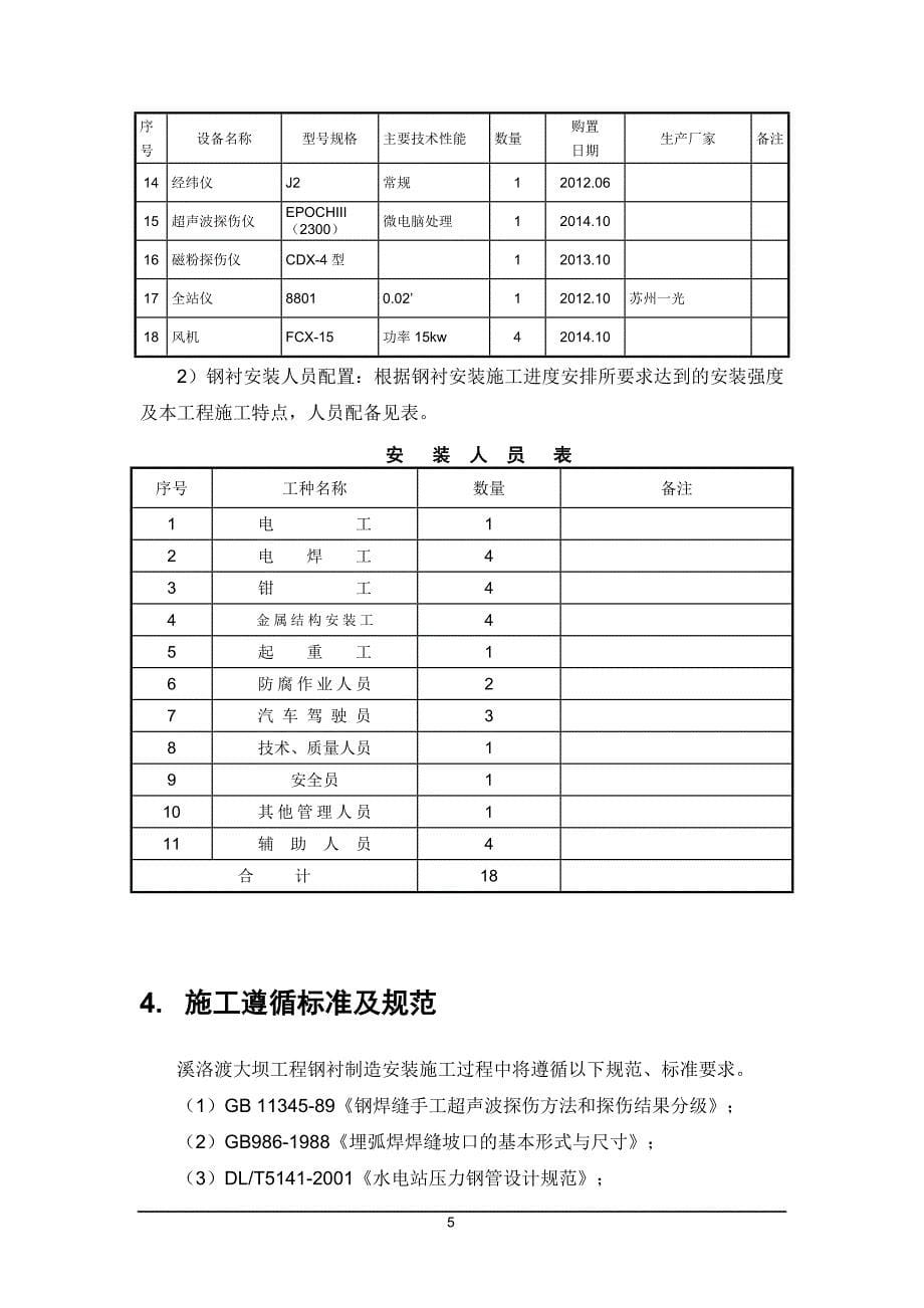 董家河水库输水涵管钢衬安装施工组织设计_第5页