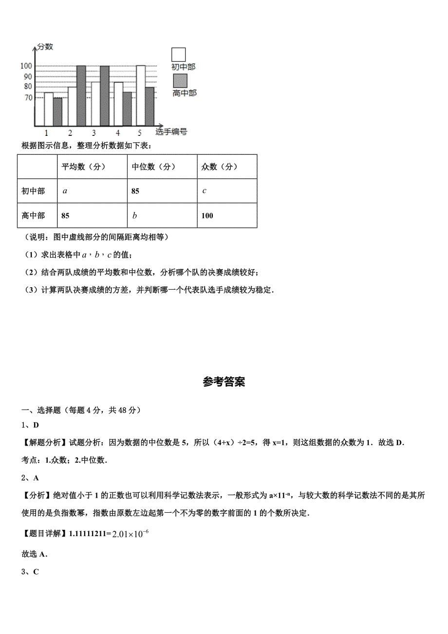 2024届湖南省长沙市周南教育集团八上数学期末质量检测试题含解析_第5页