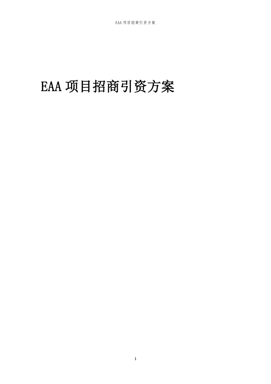 EAA项目招商引资方案_第1页