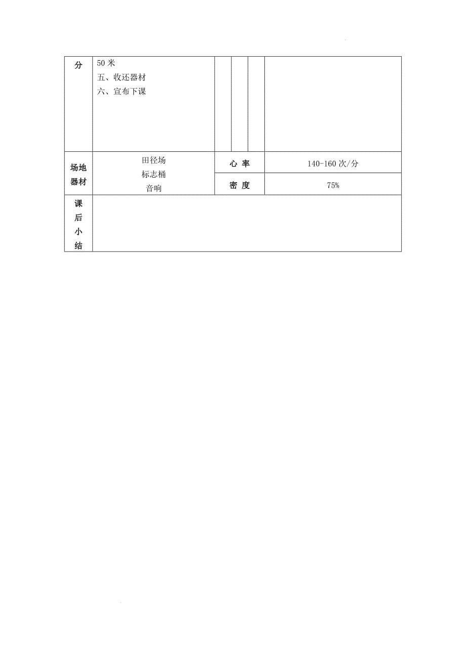 人教版体育一年级下册跑与游戏（教案）_第5页