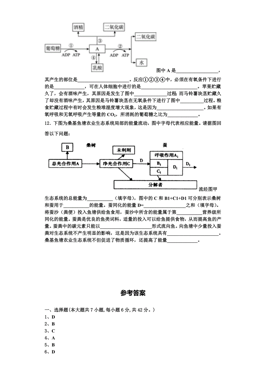 2023年河南省郑州市第106中学生物高一第一学期期末考试模拟试题含解析_第4页