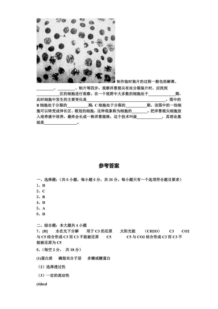 山西省长治市屯留县第一中学2023年生物高一上期末达标测试试题含解析_第4页