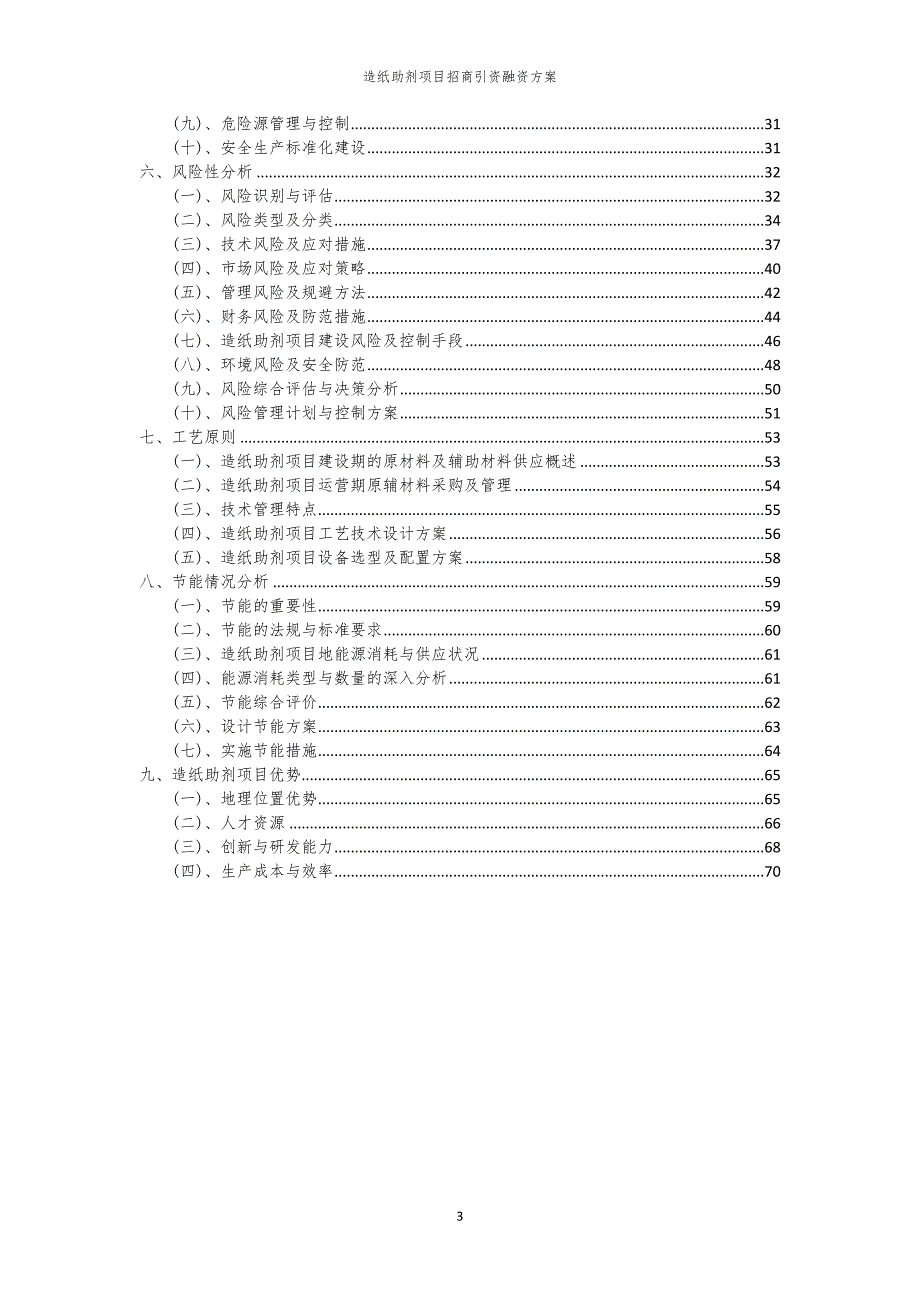 造纸助剂项目招商引资融资方案_第3页