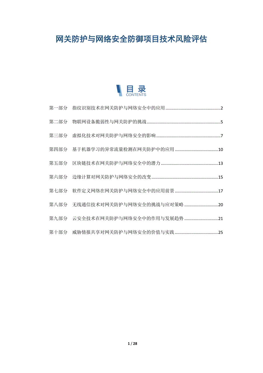 网关防护与网络安全防御项目技术风险评估_第1页