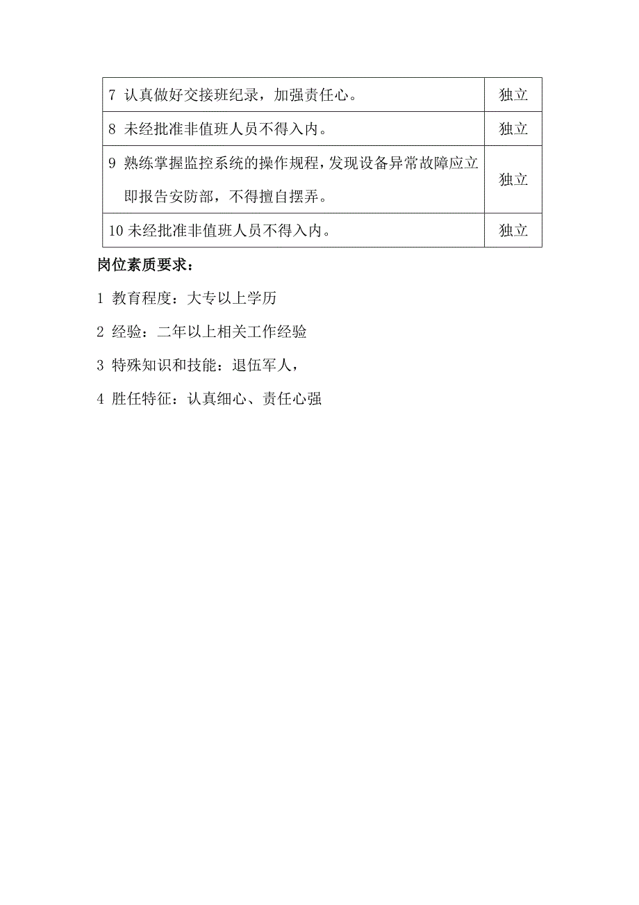 某某大厦商场物业管理部保安安全中心监控中心领班及保安员岗位职责_第2页