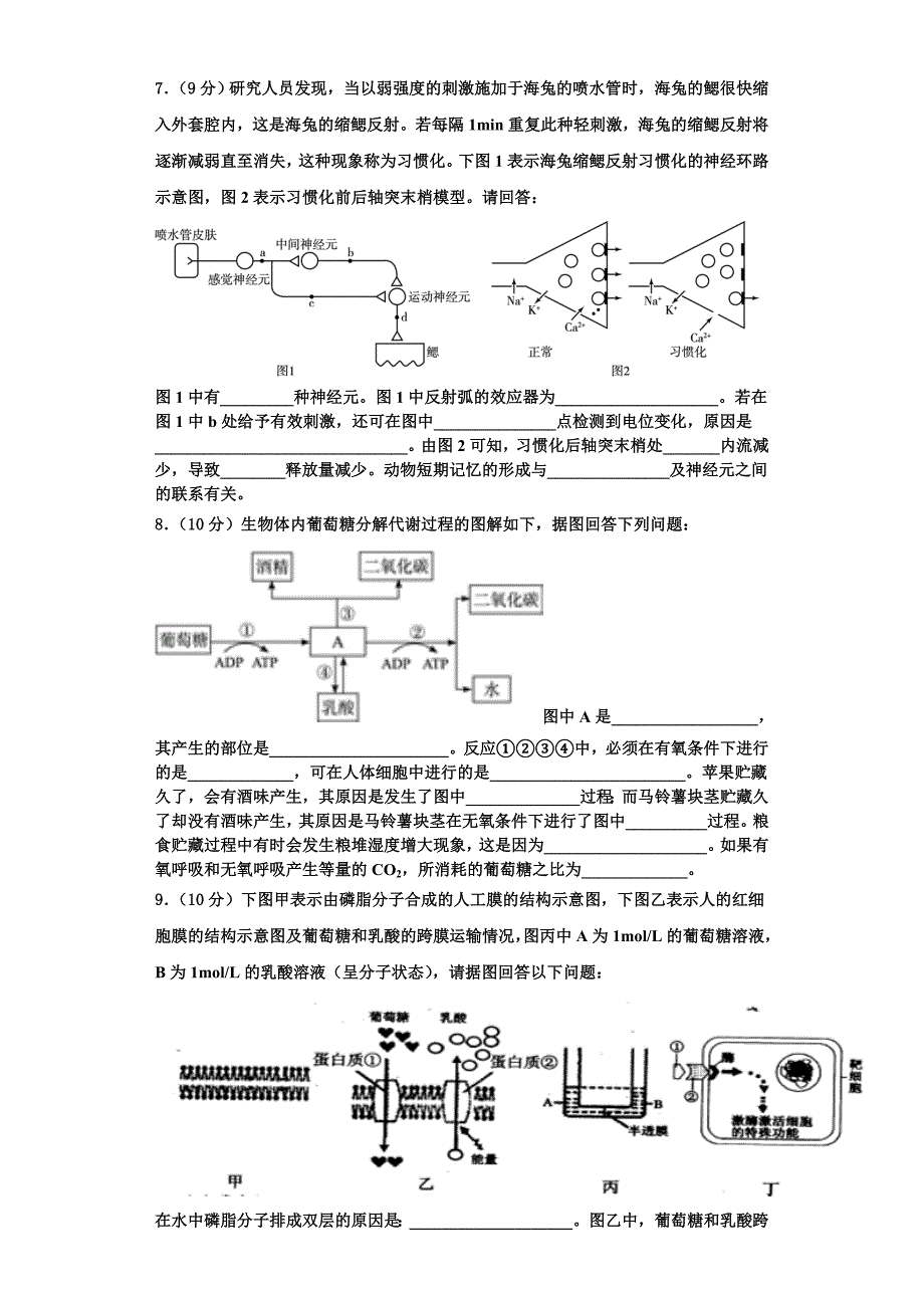 衢州市重点中学2023年生物高一第一学期期末经典试题含解析_第2页