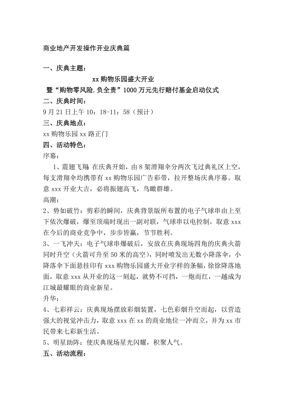 商业地产开发操作开业庆典篇_第1页