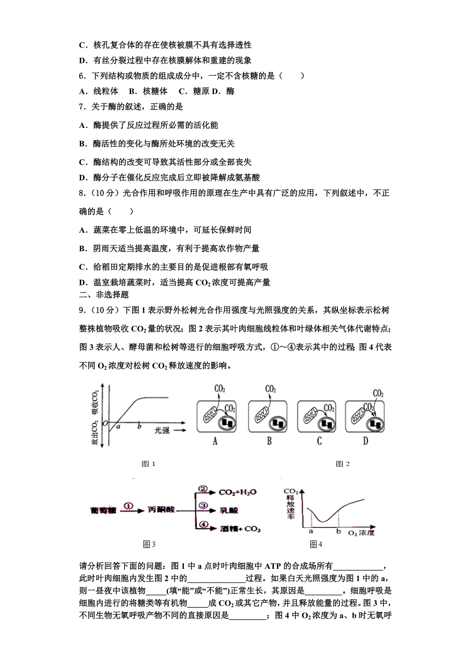 2023-2024学年北京市北京第四中学生物高一上期末联考试题含解析_第2页