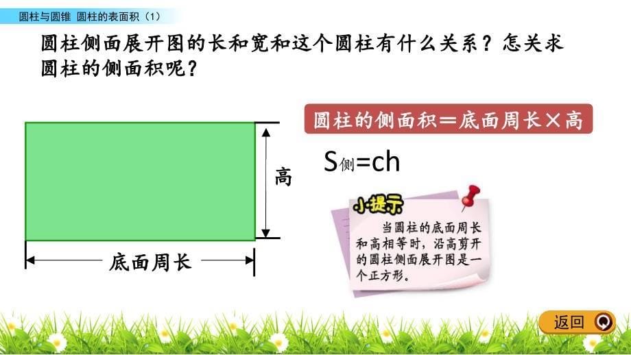 2024年北师大版小学数学六年级下册2圆柱的表面积_第5页