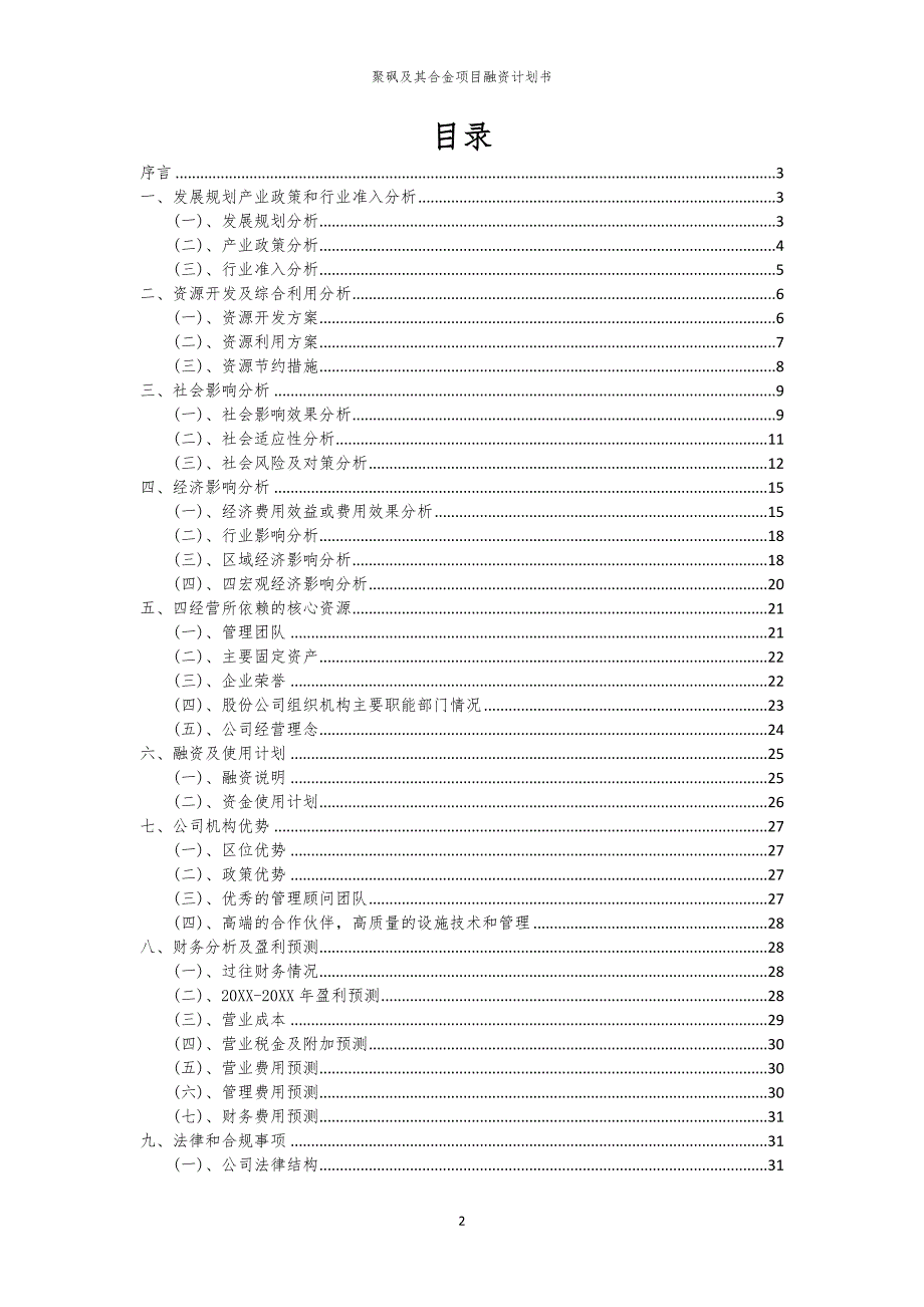 2023年聚砜及其合金项目融资书_第2页