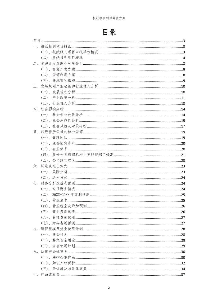 2023年报纸报刊项目筹资方案_第2页