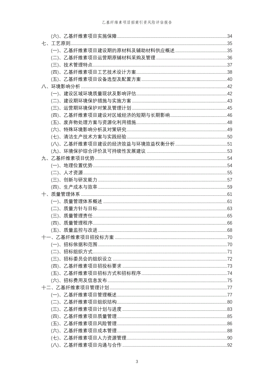 乙基纤维素项目招商引资风险评估报告_第3页