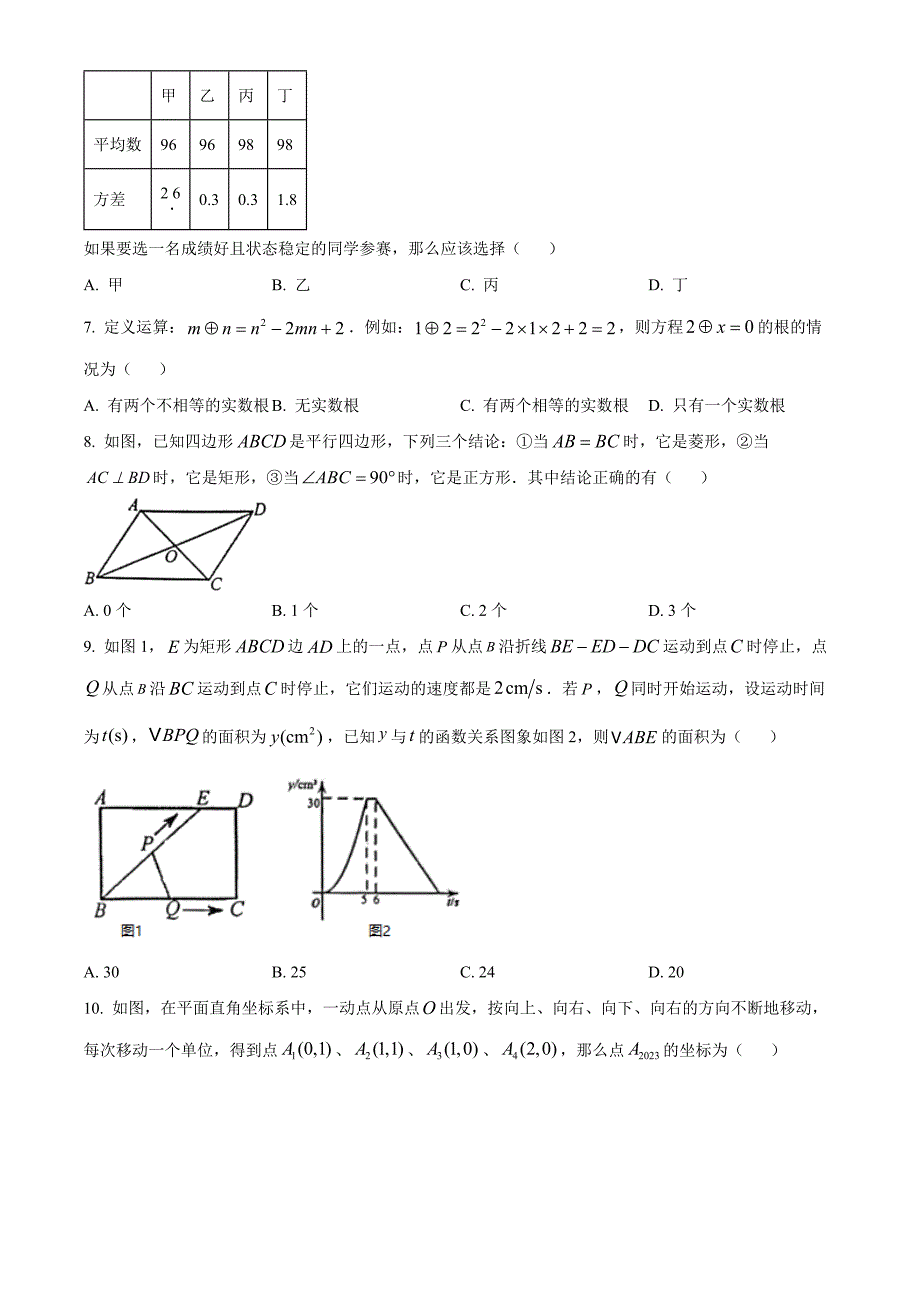 2023年河南省洛阳市中考三模数学试题（原卷版）_第2页