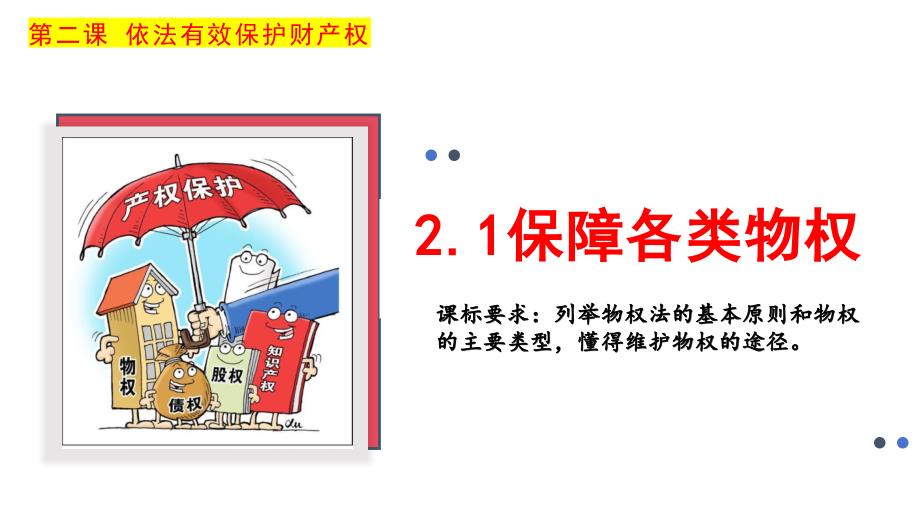 2.1 保障各类物权 课件高中政治统编版选择性必修二法律与生活(1)_第1页