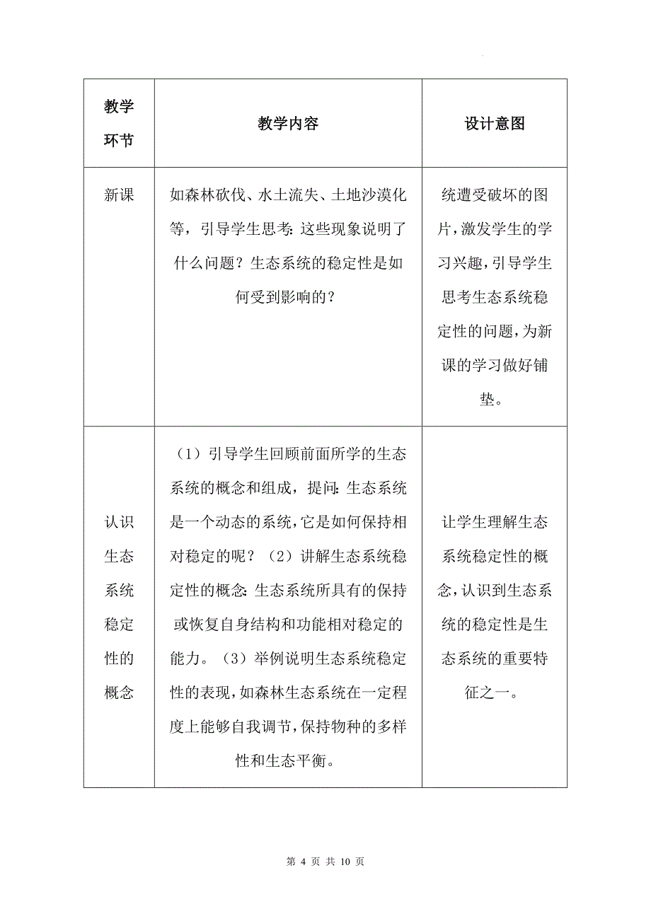 苏科版（2024新版）七年级上册生物第3章3.3《维护生态系统的稳定》教学设计_第4页