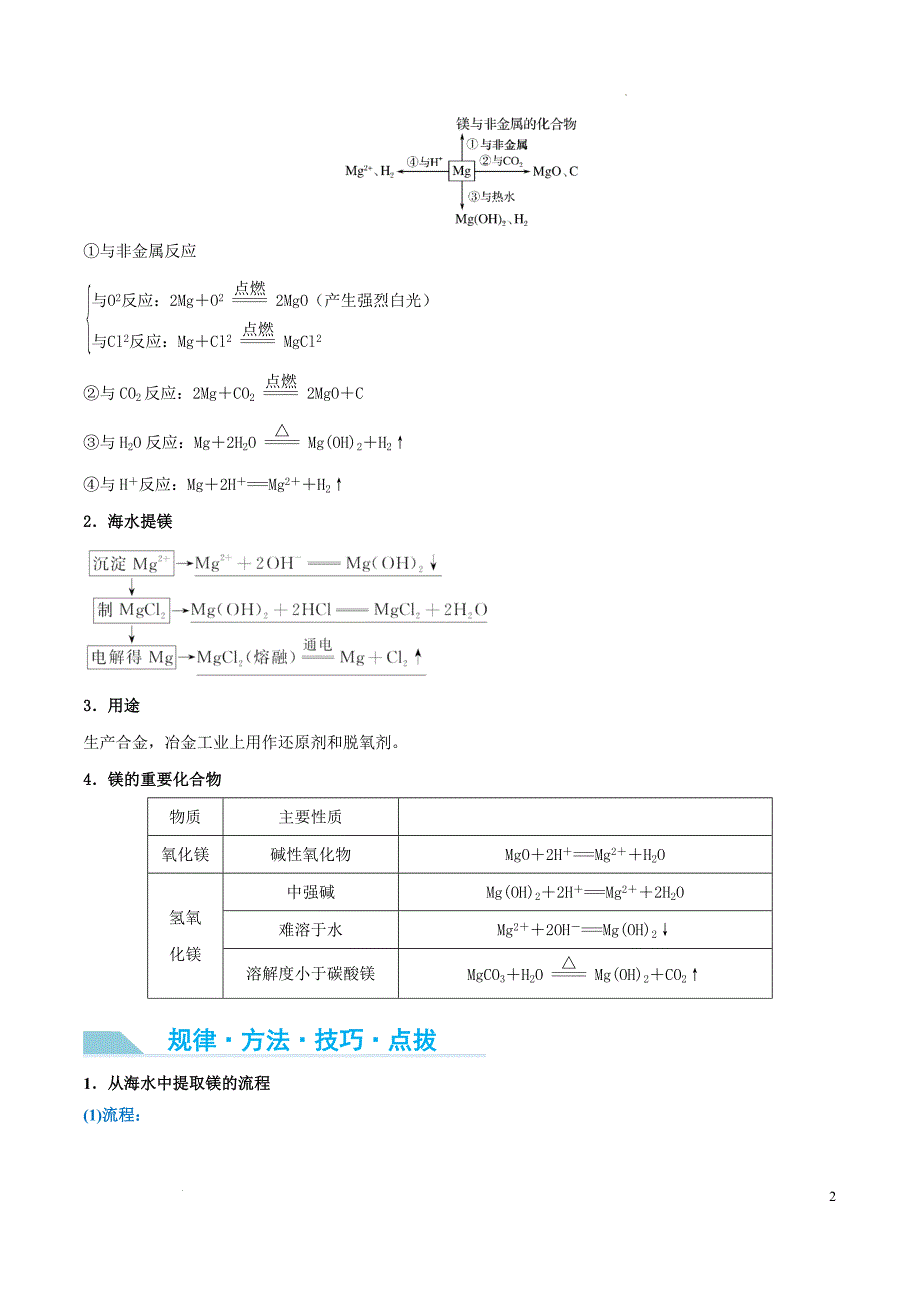 第09讲 镁、铝及其重要化合物（讲义）-【能力突破】2024年高考化学大一轮复习卓越讲义（原卷版）_第2页