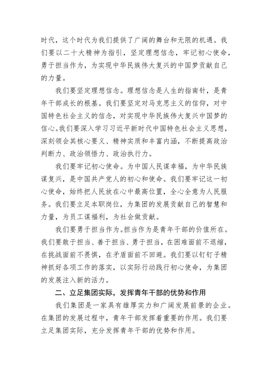 在集团青年干部座谈会上的讲话：青春奋进正当时砥砺前行谱新篇_第2页