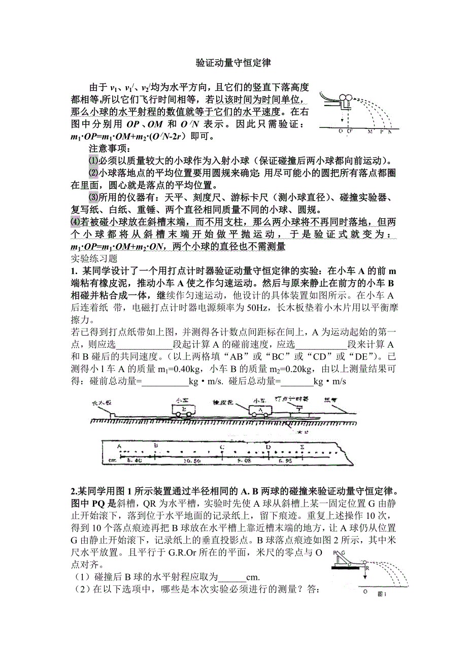 高中 验证动量守恒定律_第1页